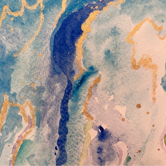 Abstract Waterfall Original Art Watercolor Landscape Painting - Picture 12 of 16